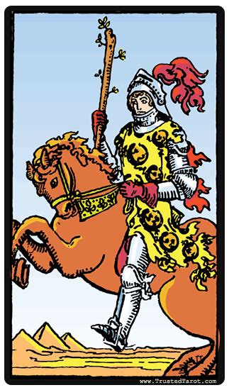 Caballero de Bastos: significado en el tarot rider